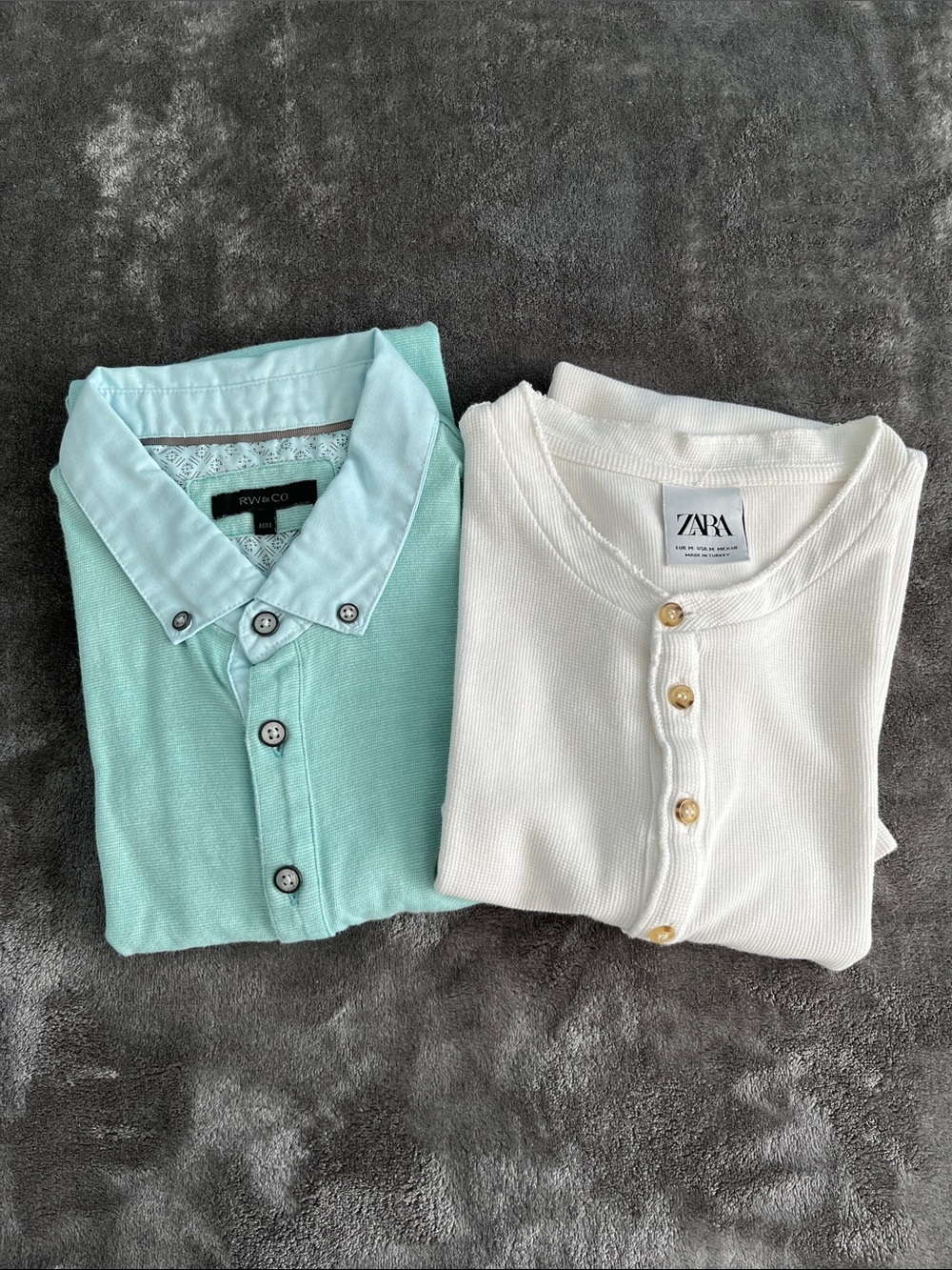 ZARA & RW Co. Sleeved Shirts Pair - Men's Casual Button Tees